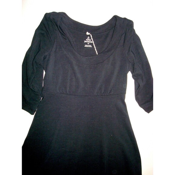 New Womens NWT PrAna Cali Black Dress XS Long Sleeves Recycled - Picture 4 of 6